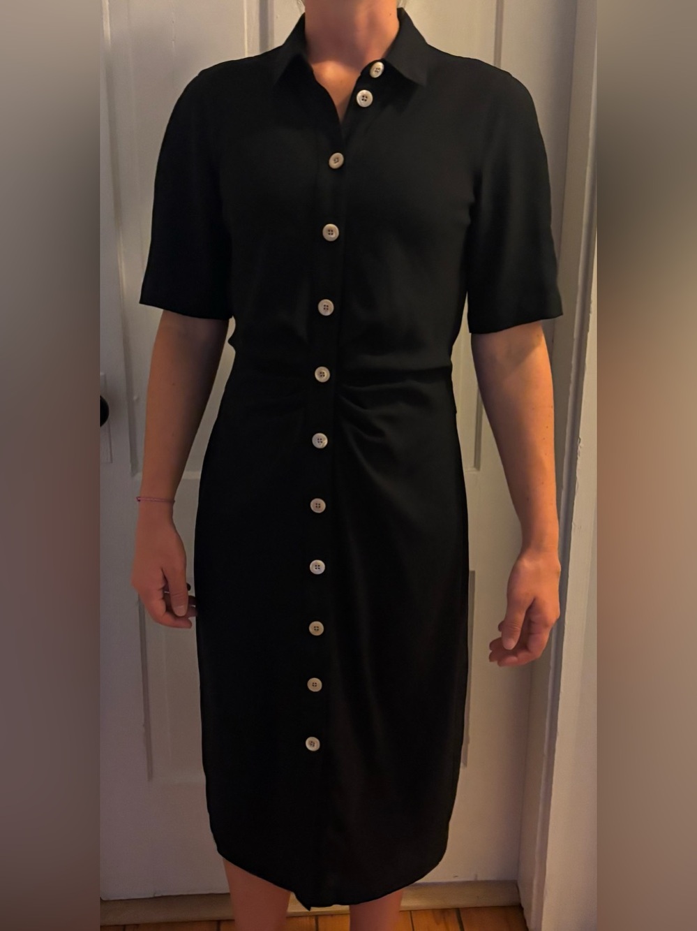 kate spade Black Button-Front Midi Dress